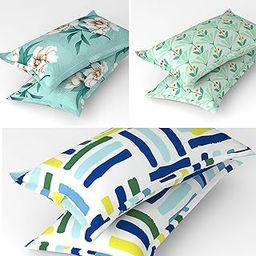 VAS COLLECTIONS® 105 TC Premium Cotton King Size Printed Design Pillow Cover -20"X30" Inches,Set of 6 Pieces, Multicoloured,-13