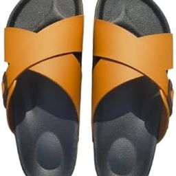 Bloom_Footwear Men's Cross Strap Official Sandels Lightweight, Durable and Flexible sandals (Tan-8)-image-4