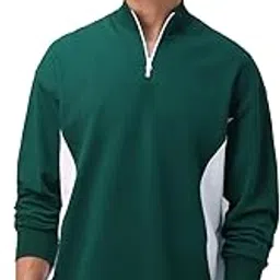 the souled store Colourblock: Meadow Men and Boys Long Sleeves Zip Collar Fit Lightweight Streetwear Cotton Oversized T-Shirts-picture-30