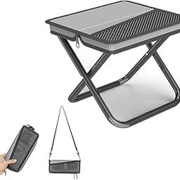 Camping Stool, Folding With Carry Bag,Chair Carbon Steel Frame 12in Portable Folding Chair 1.6Lbs Collapsible Camp Stool Outdoor Footstool for Travel Walking Hiking Fishing Picnic Barbecue Chair.-12