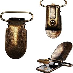 DIY Crafts 8, Strap Suspender Clips, 25mm (1 inch) Metal Clips Holder Sheet Strap Clips for Making Bib Clips Holder, Antique Bro (8)-20