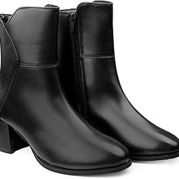 Sleek Vegan Leather Ankle Boots with Side Zip and Block Heel-image-31