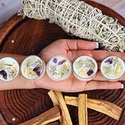 The Healing Store Road Opener Tealight Candle | with Rare Herbs, Crystals & Essential Oils | Set of 7 | Burning Hours: 2-image-58