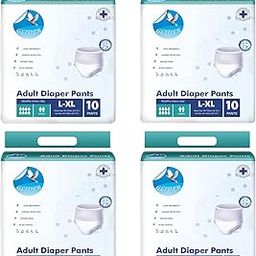 Glider Unisex Adult Diaper Pants | Large-XL Size | Wetness Indicator & Superior Absorbency | 23-52 Inch (60-135 cm) | (Pack of 4 – 40 Count)-image-32