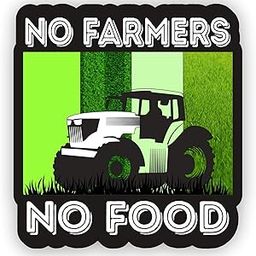 Green Panda-No Farmers no Food Stickers for Cars,(6x6 inch)-23