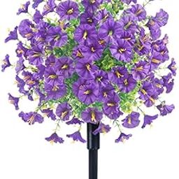 UJEAVETTE Garden Artificial Flower Stake Practical Reusable Gift for Lawn Pathway Yard Purple-image-50
