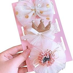 SYGA 3 Pcs Baby Girl Headband Soft Flower Bow Strechable Hairband Suitable For Newborns, Infants, Toddlers and Kids 0-3 Years(Color - 14)-image-3