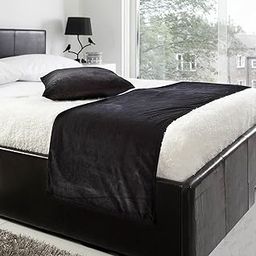 Luxury Velvet Bed Runner Set | Scarf | Throw | with 2 Cushion Cover for All Bed Sizes (Black, QUEEN-19.6X 76 inch)-image-66