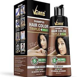 VCare Hair Colour Shampoo for Men and Women, 180ml, Deep Brown | No Ammonia | Long Lasting Hair Color | 100% Grey Coverage | Easy To Use Hair Colour At Home-7