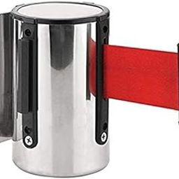 24x7 eMall Stainless Steel 3 Meter, 10 Feet Queue Manager Barrier Retractable Ribbon, Wall Mounted Security Barrier Belt With Brackets (3 Meter)-picture-31
