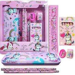 Urban Festivities Unicorn-Themed Stationery Set for Kids - 12 PCS Set Includes Pencil Case, Pencils, Ruler, Sharpener, Eraser & More - Perfect for School & Gifts-image-49