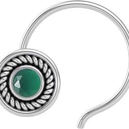 Stone Nose Pin Wire Nose Pin in Pure 92.5 Sterling Silver-image-72