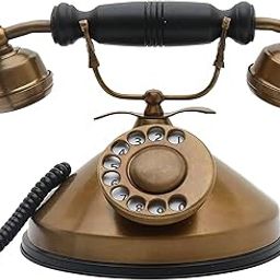 Decor Antique Brass Telephone Victorian Old Classic Look Landline Non Working Telephone Only for Decoration-image-31
