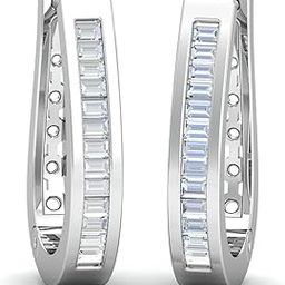 18KT Yellow Gold Diamond Alisa Glitter Hoop Earrings for Women-image-1