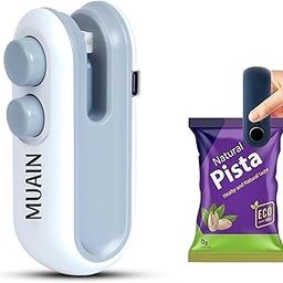 MUAIN Portable Mini Sealing Machine, Handheld 2-in-1 Heat Sealer and Cutter, Rechargeable Battery, Food Storage Bag Sealer for Snacks, Chips, Fresh Storage, Plastic Bags - No Preheating Needed - WHITE-image-42
