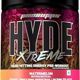 PS PROSUPPS Hyde Xtreme - Hard Hitting Energy Pre Workout Supplement|Caffeine,Beta-Alanine,L-Arginine|For Muscle Pump,Vascularity,Strength And Focus|30 Servings (Watermelon,Powder,1 Count)-7