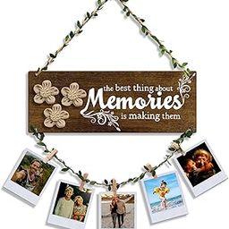 Sehaz Artworks Photo Frames For Wall Decoration | Wall Decoration Items for Living Room |Memories Wall Hanging | Unique Home Decor Items | Photo Hanging Clips And Rope | Room Decor Items | Photo Frame For Friends-13