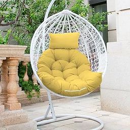 Soft Symphony Swing Chair Cushion for Hanging Basket Chair Swing with Polyester Cloth Cushion for Hanging Chair/Outdoor Egg Swing Chair/Garden Swing Jhula, Seat Padded Pillow (Yellow)-image-77