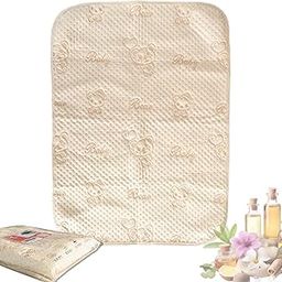 Plumbunny Baby Massage Mat – Four Layer Water Resistant & Reusable – Multi Function Diaper Change Pad for Newborn Baby – Surface Material 100% Cotton Natural Colour – 50cm * 70cm-picture-25