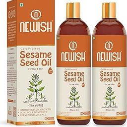 Newish Cold Pressed Sesame oil for Hair, Skin and Massage (Til Ka Tel/Til Oil/Gingelly oil) 100% pure & Natural, 200ml - Pack Of -2-image-39