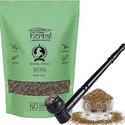 ROYAL SWAG 100% Tobacco & Nicotine Free Herbal Smoking Blend 100g With BLACK Wooden Pipe - Smoking Cessation-picture-16