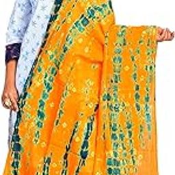 Women's Pure Cotton Multi-Colored Traditional Authentic Tie Dye with Bandhej Bandhani Dupatta Chunni-image-43