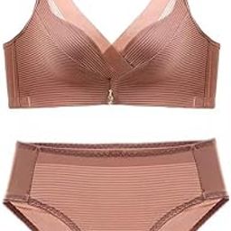Lingerie Set for Women Full with Coverage Padded Women Bra and Hipster Panty Cotton Net Bikini Set for Honeymoon-image-23