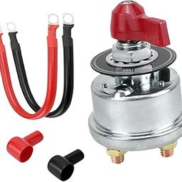 VELURA Battery Disconnect Switch Battery Cut Off Switch for Boat Vehicle Truck Red Handle|1 Diesel Additive Bottle Holder|Seat Covers| Parts & Accessories-1