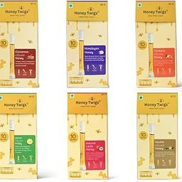 Honey Twigs Natural Pure Honey, Himalayan Multi Floral Honey, Litchi , Cinnamon Honey, Lemon , Turmeric and Vanilla Combo, 480g (80g x 6 Packs - 60 Sachets) | 100% Traceable Source | Zero Additives | Zero Added Sugar | For Enhanced Immunity for an Active Lifestyle-52
