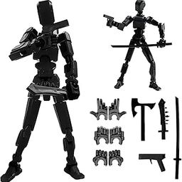 HATCHMATIC Titan 13 Action Figures, T13 Lucky Action Figure 3D Printed Multi-Joint Movable Robot, Desk Decoration Creative Robots Dummy Robot Action 13 Nova 13 Mechanical Doll (Black)-picture-0
