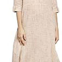 Beige Shirt Collar A-Line Cotton Kurti with Culotte-image-1