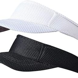 Women's Tennis Visor Net Sunshade Cap Pack of 2 Black & White-image-63