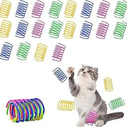 Zytiqt 20 Pcs Cat Toys, Colorful Plastic Spring Toy for Cats, Interactive Spiral Springs for Kitten Play, Durable Coils for Indoor Entertainment, Size 5 cm/1.97in-image-97