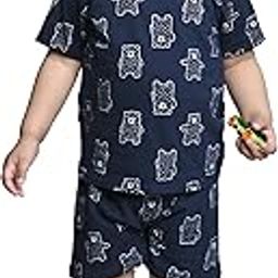 Baby Boys Classic Fit Cotton T-Shirt and Short Set | Dark Black | 3-4 Years | KIDS12638-image-65