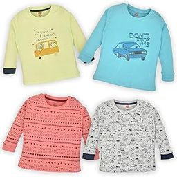 Boy's Cotton Regular Fit Printed Full Sleeves T-Shirt Pack of 4-image-32