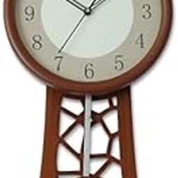 QTEX QUARTZ Silent Pendulum Wall Clock with Dome Glass Sweep Movement, 2 PIS AA Batteries Included ? Decorative Clock for Living Room, Office, or Hall-2