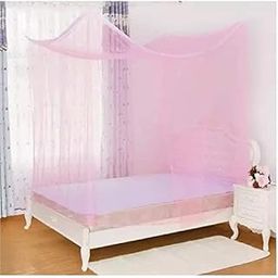 Cotton Mosquito Net for Single Bed (4x6 Ft) | Easy to Use | Protective Canopy Net – Random Color-21