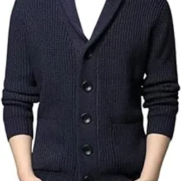 kacheeg Men's Wool Blend Turn-Down Collar Buttoned Cardigan Sweater for Autumn and Winter-picture-20