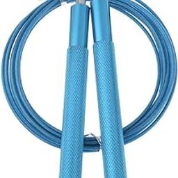 Calandis Adjustable Skipping Jump Rope Wooden Handle Rope Fitness Equipment Blue-picture-17