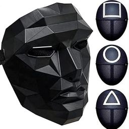 Wanna Party Set of 4 Frontman Game Boss, Disguise Game Workers Square, Triangle, Round Shape Party Cosplay Mask for Kids and Adults,for Halloween-10