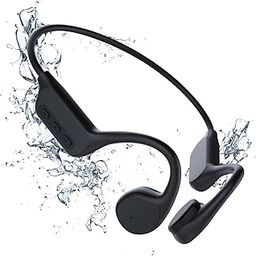 Tulbeys Bone Conduction Open Ear Headphones with 5.3 Bluetooth Sweat Resistant Wireless Earphones, IPX8 Waterproof Underwater Swimming Built-in 32G MP3 for Running (X7-Black)-picture-2