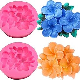 HUSAINI MART Plumeria Flower Silicone Mold 3D Cute Flower Resin Candle Molds for Candle Making Silicone Fondant Chocolate Cake Decorating Mold Candle Soap Wax Resin Concrete Clay Casting Craft Mould (PACK OF 2)-image-74