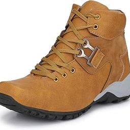 Leatherette Black Edition Lace-Up Heavy Duty High Ankle Length Boots Shoe Island For Men (BAB990-AZ)-image-51