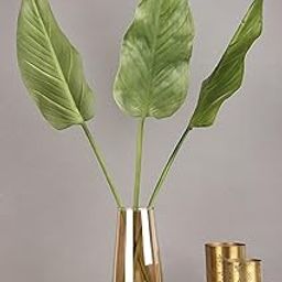 Quace Gold Glass Flower Vase Modern Decorative Vases for Home Office Decor-image-46