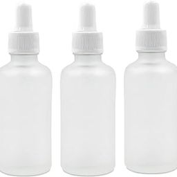 Happy Packaging 50ML Clear Frosted Round Empty Glass Bottle | Glass Dropper | White Knurling Sleeve | Silcon White Teat | Refillable | Leak Proof For Essential Oils | DIY Perfumes | DIY serums (3)-22