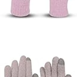 Women's Touchscreen Winter Woollen Pack of 2 Pairs Gloves For Cold Weather (SGD-11151116) (Multicolor, Free Size)-image-55