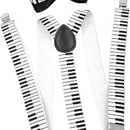 Mens Suspenders with Bow Tie Elastic for Formal Wear Wedding Performance Piano|Clothing Shoes & Accessories | Suspenders Braces'|1 Mens Suspender-image-45