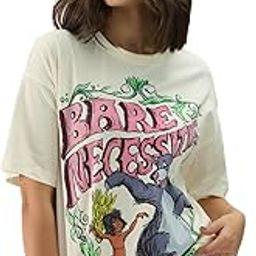 the souled store Official Disney: Bare Necessities Women and Girls Short Sleeve Round Neck White Graphic Print Cotton Oversized Fit T-Shirts Disney Old Retro Cartoon 90s Animated Character Themed-picture-34
