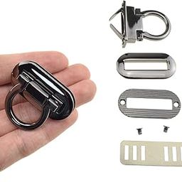 HAHIYO Flip Purse Closure Turn Locks Clip Clasps Latch Easy Install with Online Instructions Picture for Wallet Briefcase 1.65 Inch Length Metal Sturdy Gun Black 2 Sets with Washers-image-78
