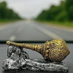 Tavasyya Hanuman Ji Gada, Bajrang Bali Decorative Mace in Antique Gold & Stone Grey, Sacred Hanuman Ji Gada for Car Dashboard, Pooja Room, Office Desk & Spiritual Gifting, 3.5 x 1.6 Inch, Resin.-image-71